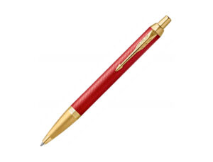 Parker IM Premium系列磨砂紅三角紋金夾原子筆(PN-IM17-PRMRED-GT-BP)