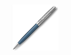 Parker Sonnet系列 2021年特別版藍桿金屬幾何圖案銀夾原子筆(PN-SON-PRMMBLU-CT-BP)