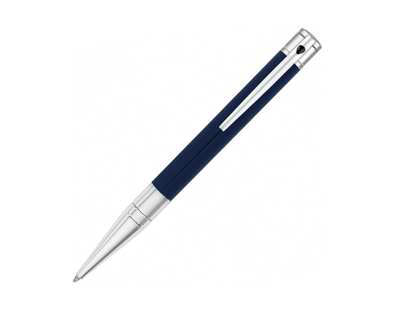 法國S.T. Dupont D-INITIAL系列 – 藍色銀夾 原子筆 (DUP-DIN-BLU-CT-BP)