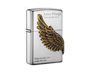 Zippo 韓版火機 – 愛之翼-銀金色(ZPO-ZBT-1-16C)