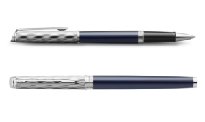 WATERMAN HÉMISPHÈRE系列Deluxe Blue深藍桿波浪紋銀夾 走珠筆 (WTM-HEM-DLXBLU22-RB) - Image 3
