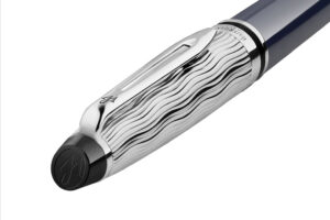 WATERMAN Expert系列Deluxe Blue深藍桿波浪紋銀夾 原子筆 (WTM-EXP-DLXBLU22-BP) - Image 3