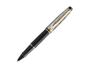 WATERMAN Expert系列Deluxe Reflection of Paris波浪紋黑杆金夾走珠筆 (WTM-EXP-DLXBLK-GT-RB)