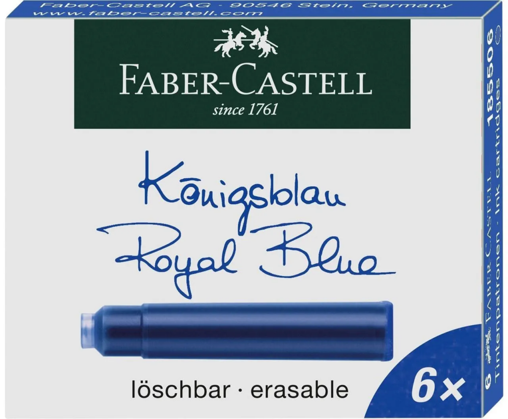 加購Faber Castell 墨水筆芯1盒6支 – 藍色