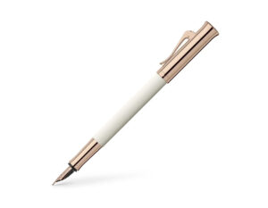 德國Graf von Faber-Castell Guilloche系列珍珠白扭索紋配香檳金18K黃金咀墨水筆 (GFAB-GUI-PWHCHP-FP)