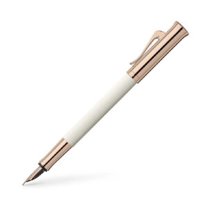 德國Graf von Faber-Castell Guilloche系列珍珠白扭索紋配香檳金18K黃金咀墨水筆 (GFAB-GUI-PWHCHP-FP)