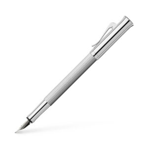德國Graf von Faber-Castell Guilloche系列鍍銠扭索紋筆杆18K黃金咀墨水筆 (GFAB-GUI-RHO-FP)