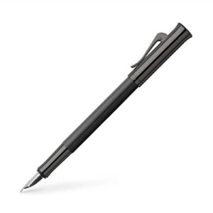 德國Graf von Faber-Castell Guilloche系列全黑扭索紋筆杆18K黃金咀墨水筆 (GFAB-GUI-MONOBLK-FP)