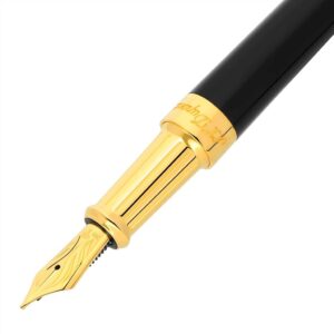 法國S.T. Dupont Liberty系列 - 黑配黃金 14K黃金筆咀墨水筆 (DUP-LBT-BLKGLD-F) - Image 4