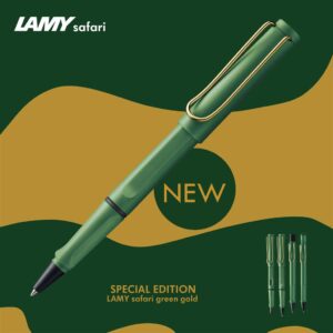 LAMY Safari系列 – 磨砂復古綠金夾 走珠筆 (LMY-SF-VINGRN-GT-RB) - Image 3