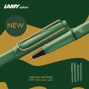 LAMY Safari系列 – 磨砂復古綠金夾 走珠筆 (LMY-SF-VINGRN-GT-RB) - Image 2