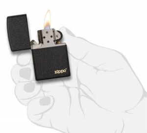 Zippo 防風火機 – 磨砂黑分裂紋LOGO (ZPO-236ZL) - Image 3