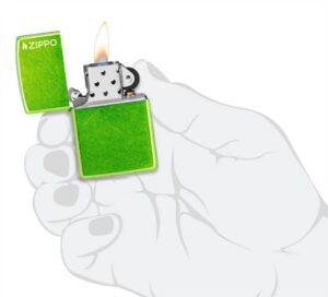 Zippo 防風火機 – 瑩光綠拉絲紋LOGO (ZPO-24513ZL) - Image 3