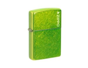 Zippo 防風火機 – 瑩光綠拉絲紋LOGO (ZPO-24513ZL)