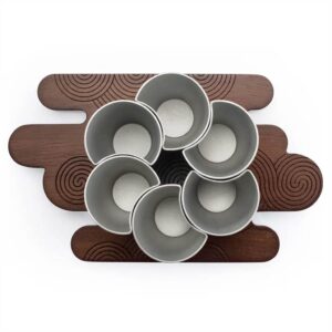 Royal Selangor 六件組圓形杯盤套裝 - Image 3