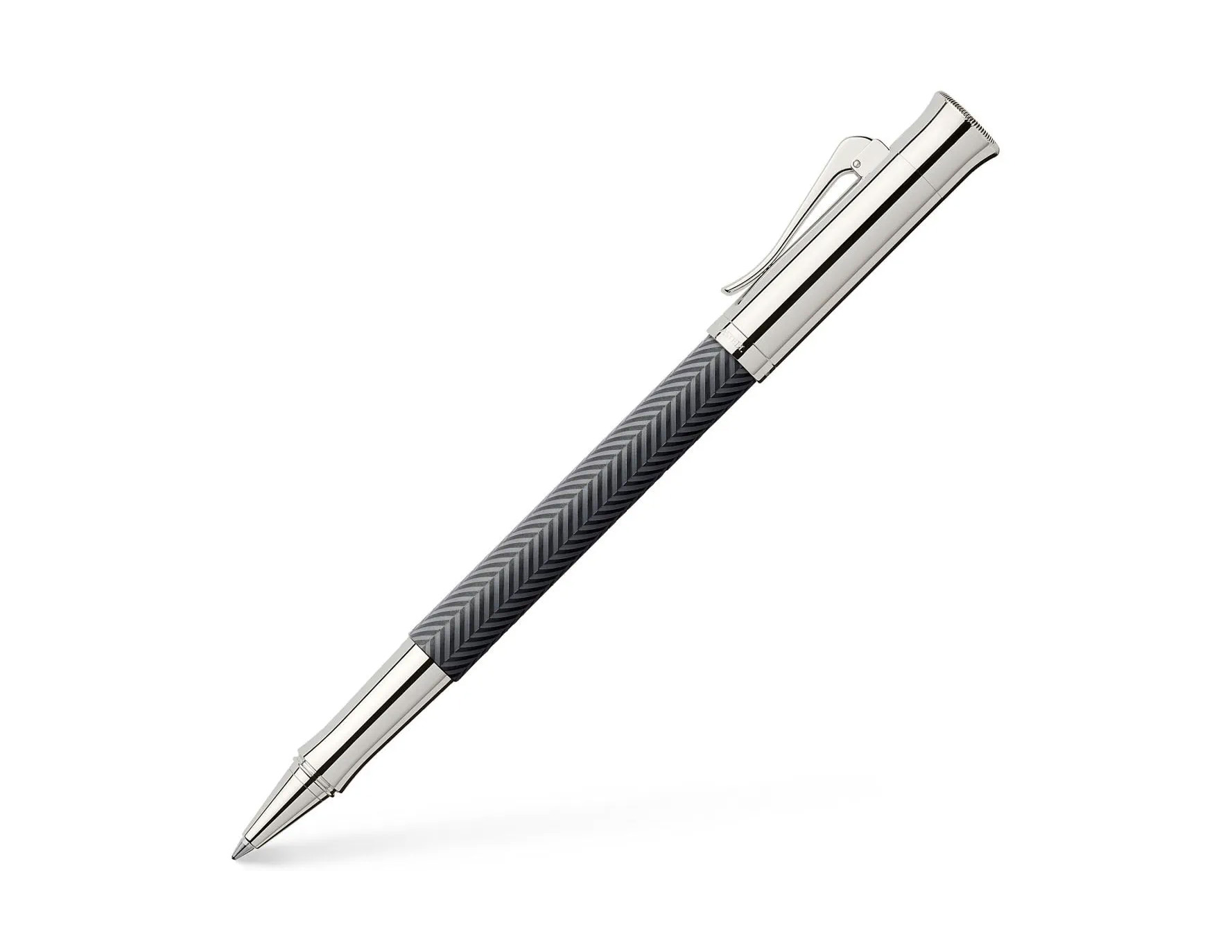 德國Graf von Faber-Castell Guilloche系列深灰幾何紋筆杆走珠筆 (GFAB-GUI-CISELE-RB)