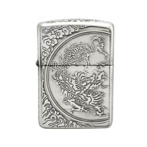 Zippo 日版火機 – 五面祥雲雕刻 銀黑 (ZPO-ZBT-3-33C)