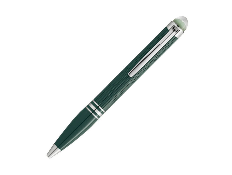 MONTBLANC 萬寶龍 Starwalker系列 – PolarGreen極光之美特別版綠色波浪紋鉑金夾原子筆 (MBC-132904)