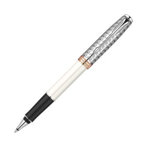Parker Sonnet系列珍珠白配亮鋼雕刻紋特別版走珠筆 (PN-SON-MPRL-CT-RB)